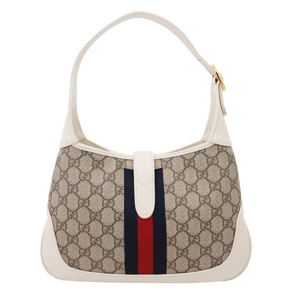 Gucci  Jackie 1961 Medium GG Supreme Canvas Hobo Bag White 636706 - Picture 4 of 9